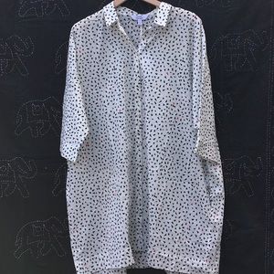 & OTHER STORIES COTTON PRINT MINI DRESS WITH FLAIR